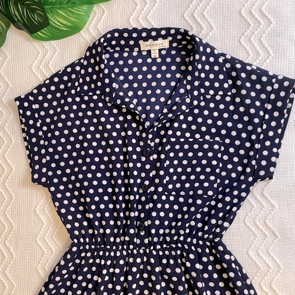 Monteau Womens Polka Dot Dress - Picture 3 of 5